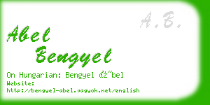 abel bengyel business card